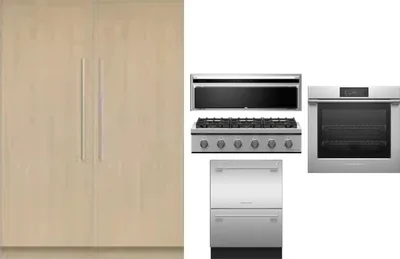 6 Piece Package Includes Refrigerator, Freezer, Cooktop, Wall Oven, Hood And Dishwasher
